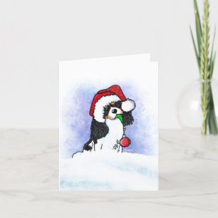 Tricolor Cavalier Spaniel Christmas Card