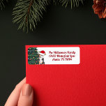 Tricolor Corgi Christmas Tree Return Address Label<br><div class="desc">Cute custom Corgi Christmas return address labels featuring a pretty tricolor Pembroke Welsh Corgi drawing in a red Santa hat with pretty green holiday writing. The beautiful dog sits in front of a Xmas tree for your family Christmas cards.</div>