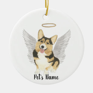 Tricolor Corgi Sympathy Memorial  Ceramic Ornament
