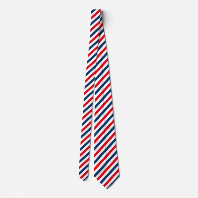 Tricolor Diagonal Lines (blue, white, red) Tie (Back)