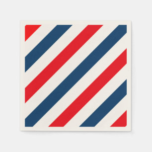 Tricolor Diagonal Stripes(blue, white, and red) Napkin