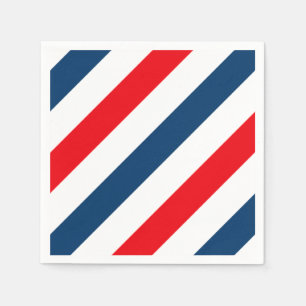 Tricolor Diagonal Stripes(blue, white, and red) Napkin
