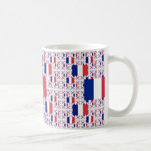 Tricolor France Flag in Multiple Colourful Layers Coffee Mug