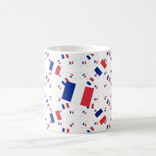 Tricolor France Flag in Multiple Layers Askew Coffee Mug