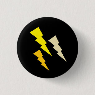 Tricolor Lightning Bolt 1 Inch Round Button