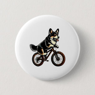 Tricolor Pembroke Welsh Corgi Dog Lover Mountain B 2 Inch Round Button