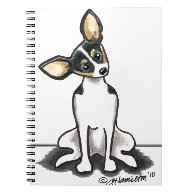 Tricolor Rat Terrier Sit Pretty Notebook (Front)