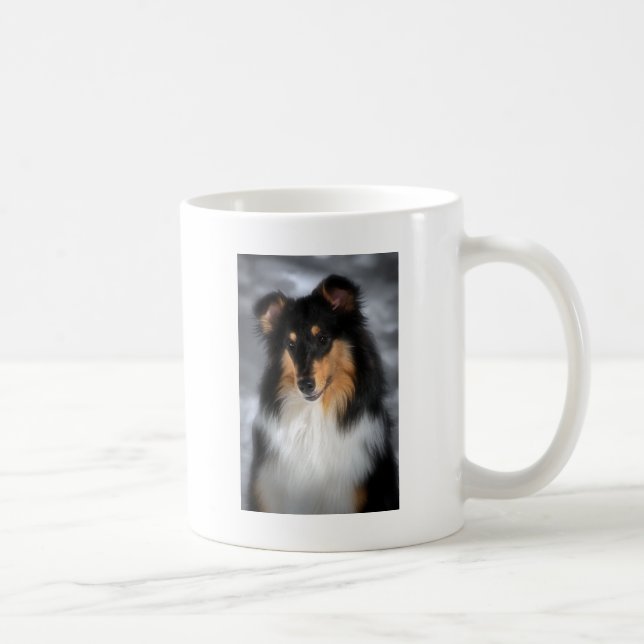 Tricolor Rough Coat Collie Coffee Mug (Right)