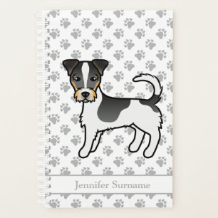 Tricolor Rough Coat Jack Russell Terrier & Name Planner