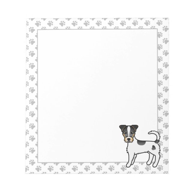 Tricolor Rough Coat Parson Russell Terrier Dog Notepad (Front)