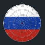 Tricolor Russia flag Dartboard<br><div class="desc">The Russian flag is composed of three horizontal stripes: white, blue, and red.</div>