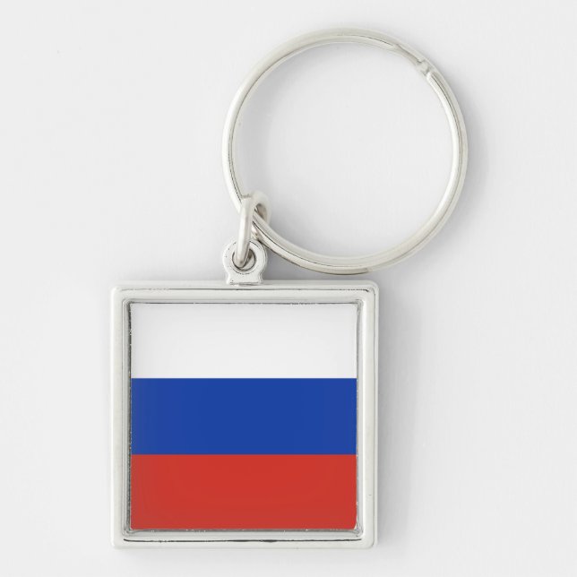 Tricolor Russia flag Keychain (Front)
