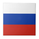 Tricolor Russia flag Tile<br><div class="desc">The Russian flag is composed of three horizontal stripes: white,  blue,  and red.</div>