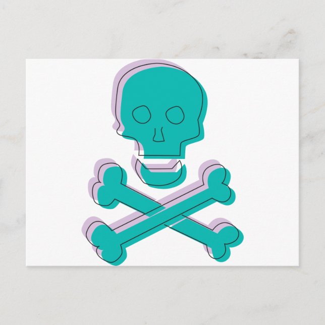 Tricolor Skull Postcard (Front)