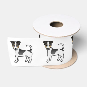 Tricolor Smooth Coat Jack Russell Terrier Dog Satin Ribbon