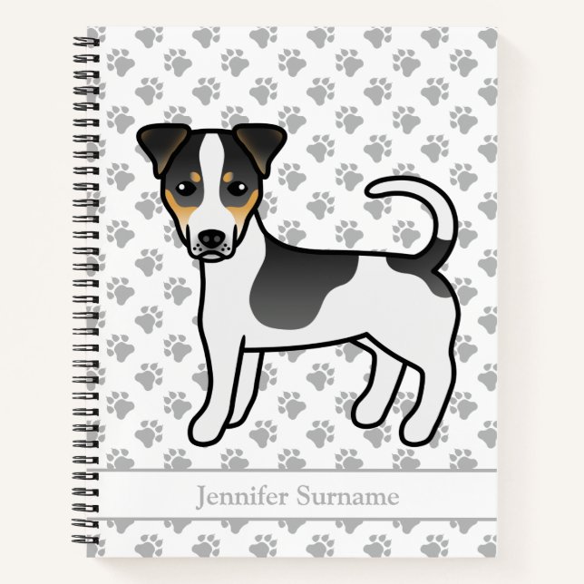 Tricolor Smooth Coat Jack Russell Terrier & Name Notebook (Front)