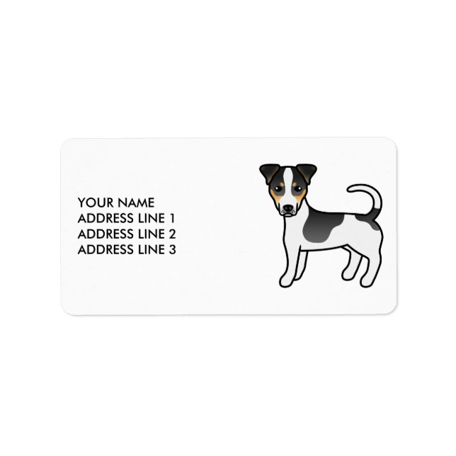 Tricolor Smooth Coat Jack Russell Terrier & Text Label (Front)