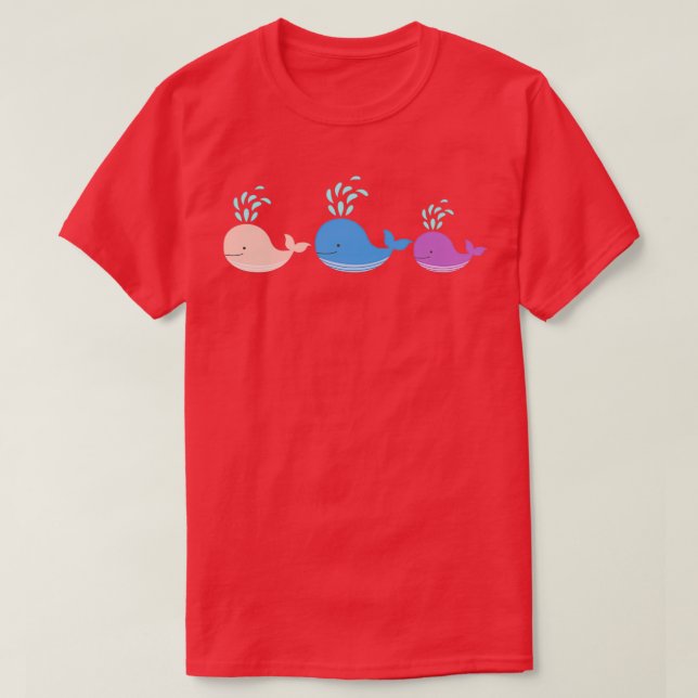 Tricolor whale T-Shirt (Design Front)