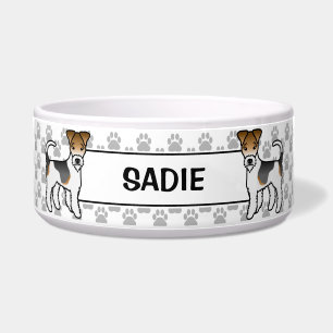 Tricolor Wire Fox Terrier And Paws & Name