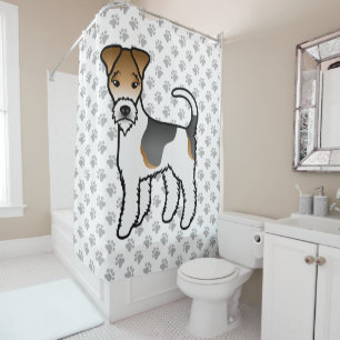 Tricolor Wire Fox Terrier Cute Cartoon Dog