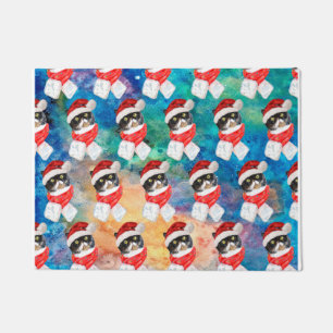Tricolored Cat Funny Christmas Holidays Doormat