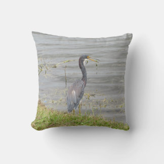 Tricolored Heron Wildlife Photography Throw Pillow