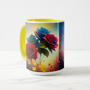 Tricolour Roses, Coffee Mug