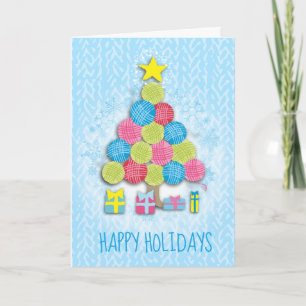 Tricot crochet fil de Noël arbre de Noël Carte de 