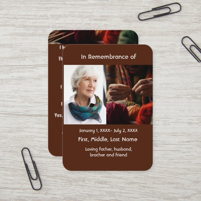 Tricot de Knitter de carte mémoire (Devant/Arrière en situation)