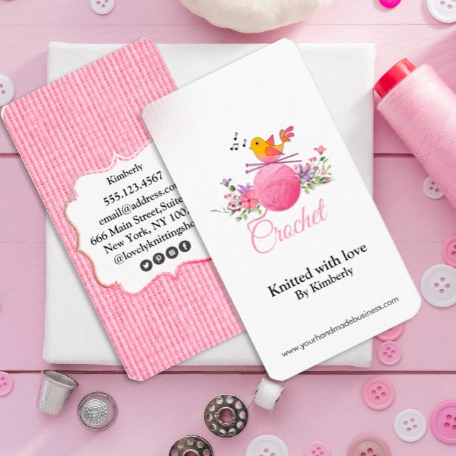 tricot d'oiseau aiguilles crochet carte de visite (Créateur téléchargé)