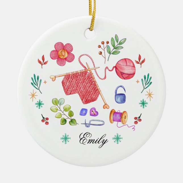 Tricot personnalisé ornement de Noël (Devant)