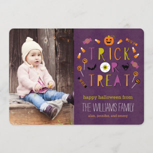Tricoter Ou Traiter Carte photo Halloween