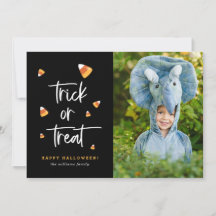 Tricoter ou traiter Corn à bonbons Halloween Carte