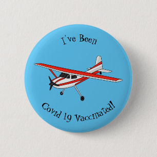 Tricycle gear aircraft cartoon 2 inch round button