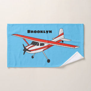 Tricycle gear aircraft cartoon bath towel set