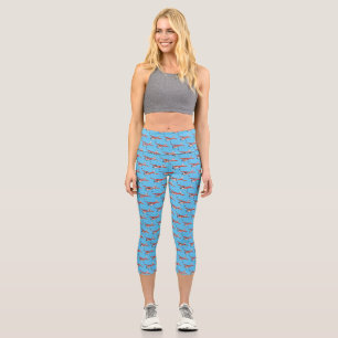 Tricycle gear aircraft cartoon capri leggings