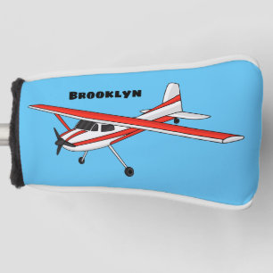 Tricycle gear aircraft cartoon golf head cover
