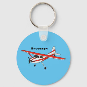 Tricycle gear aircraft cartoon keychain