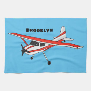 Tricycle gear aircraft cartoon kitchen towel