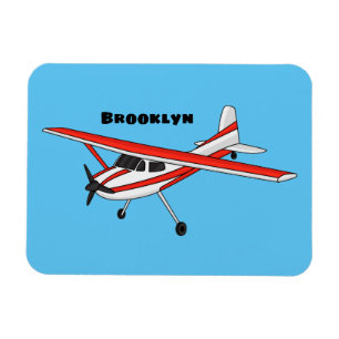 Tricycle gear aircraft cartoon magnet