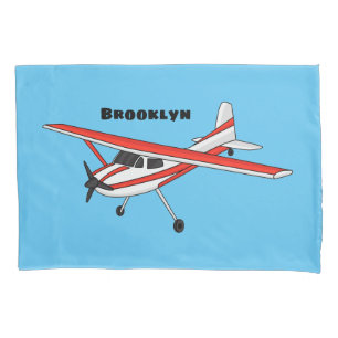 Tricycle gear aircraft cartoon pillowcase