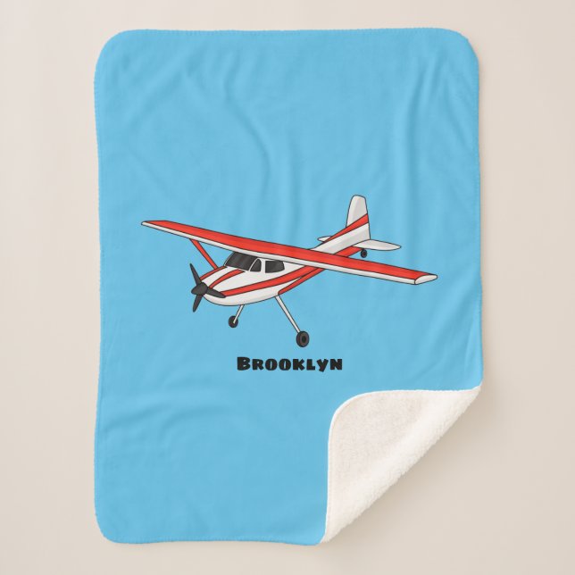 Tricycle gear aircraft cartoon  sherpa blanket (Front)