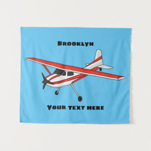 Tricycle gear aircraft cartoon tapestry