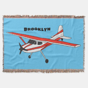 Tricycle gear aircraft cartoon throw blanket