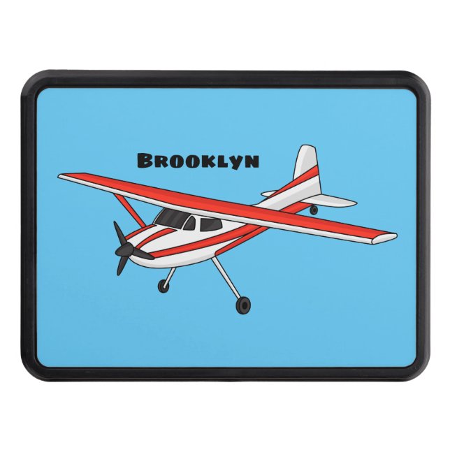 Tricycle gear aircraft cartoon trailer hitch cover (Front)