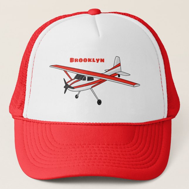 Tricycle gear aircraft cartoon  trucker hat (Front)