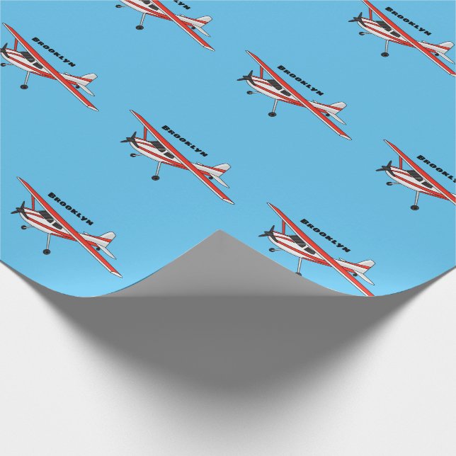 Tricycle gear aircraft cartoon wrapping paper (Corner)