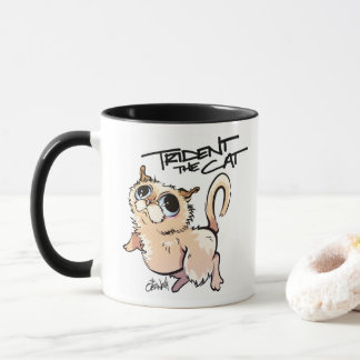 Trident la tasse de café illustrée par chat 01