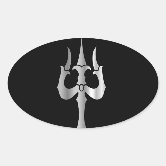 Trident of Lord Shiva- Hinduism Oval Sticker (Front)