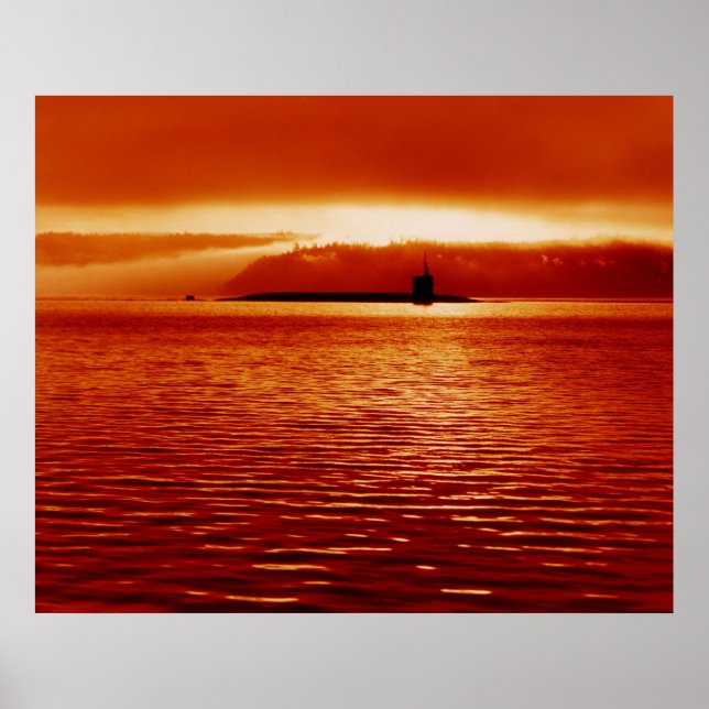 Trident Sub at sunset Poster (Front)